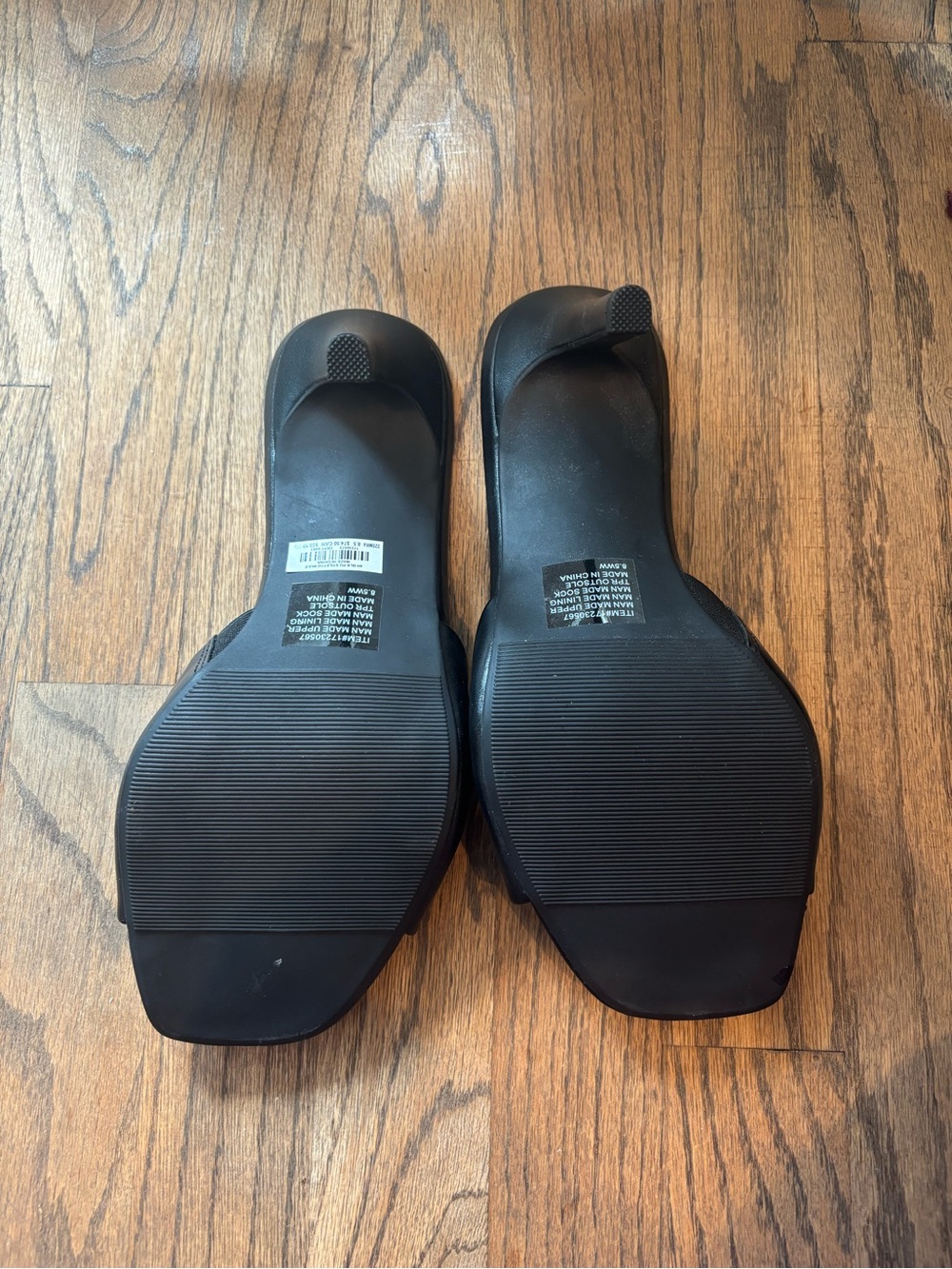 Torrid (WW) New Faux Leather Black Open Square Toe Slide Heels - Picture 3 of 4
